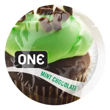 Ароматизированный презерватив ONE FlavorWaves Mint Chocolate, 1 шт., зеленый, с ароматом мятного шоколада
