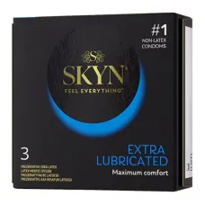 Безлатексні преміум-презервативи SKYN Extra Lubricated 3 шт, ультратонкі, на 40 % більше змазки