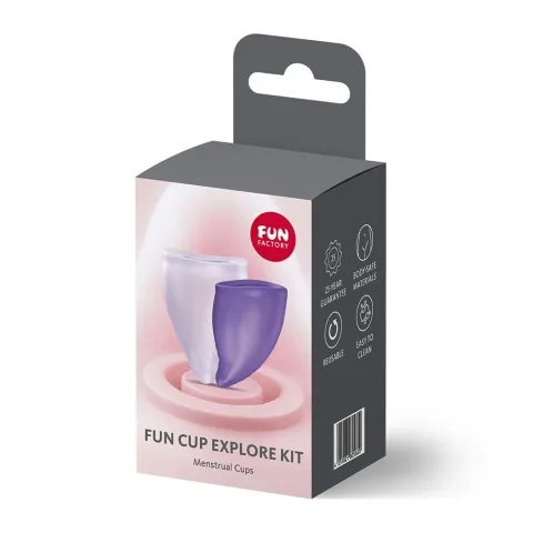 Набір менструальних чаш Fun Factory FUN CUP EXPLORE KIT, 2 шт, Multicolored Violet, об’єми 20 та 30 мл