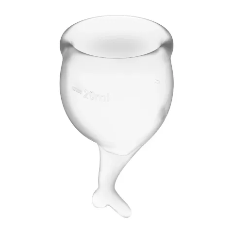 Набір менструальних чаш Satisfyer Feel Secure (transparent), 15мл і 20мл, мішечок для зберігання