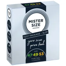 Набор презерватив Mister Size — чистое ощущение — 47–49–53 (3 презерватива), 3 размера, толщина 0,05 мм