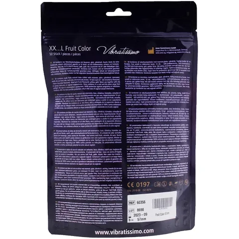 Презервативи - Vibratissimo XX ... L Fruit Color, 57 мм, 50 шт.