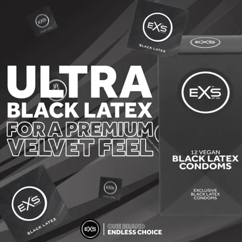 Презерватив - EXS Black Latex Condom, 1 шт.