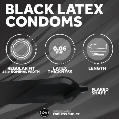 Презерватив - EXS Black Latex Condom, 1 шт.