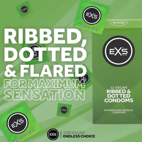 Презерватив - EXS Ribbed And Dotted Condom, 1 шт.