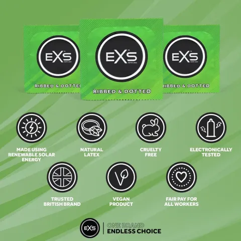 Презерватив - EXS Ribbed And Dotted Condom, 1 шт.