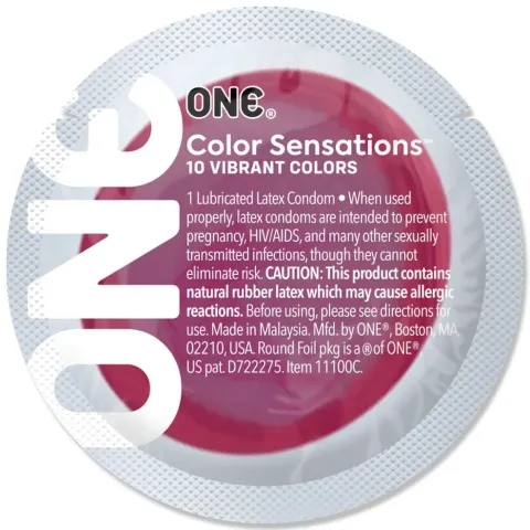 Презерватив ONE Color Sensations ONE likes it hot, 1 шт, червоний, гладенький, зі змазкою