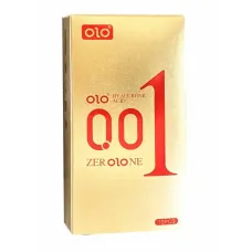 Презервативи - Olo Foil 0.01 Gold, ультратонкі, з точками та ребрами, гіалуронова змазка, 10 шт