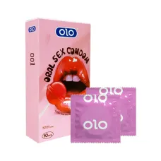 Презервативи - OLO, ультратонкі, оральні, з полуничним смаком, 10 шт