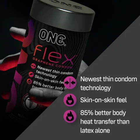 Презервативы ONE Flex Graphene, 10 шт., супертонкие, очень прочные, подарочная упаковка — тубус
