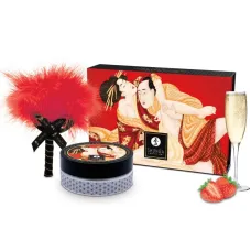 Смачна пудра для оральних пестощів Shunga Body Powder Sparkling Strawberry Wine, 75 г, аромат полуниці