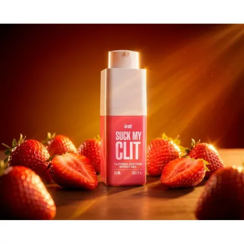Смоктайзер для клитора Intt Suck My Clit Wild Strawberry (15 мл), клубника, гель с эффектом всасывания