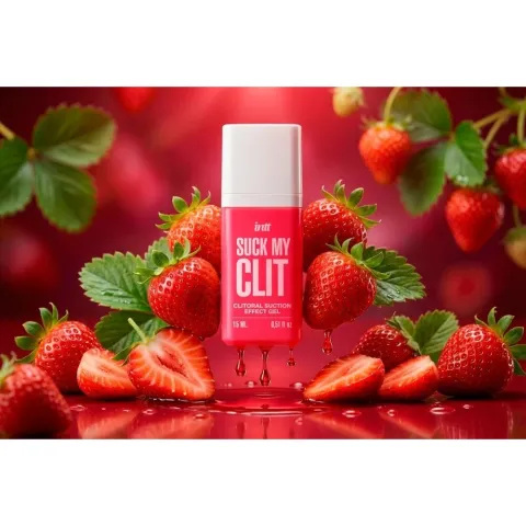 Смоктайзер для клитора Intt Suck My Clit Wild Strawberry (15 мл), клубника, гель с эффектом всасывания