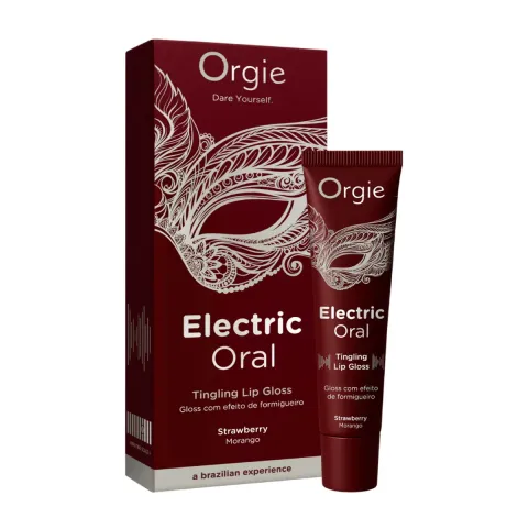 Стимулирующий блеск для губ и оральных ласк — Orgie Electric Oral Strawberry, 10 мл