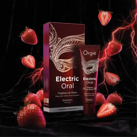 Стимулирующий блеск для губ и оральных ласк — Orgie Electric Oral Strawberry, 10 мл