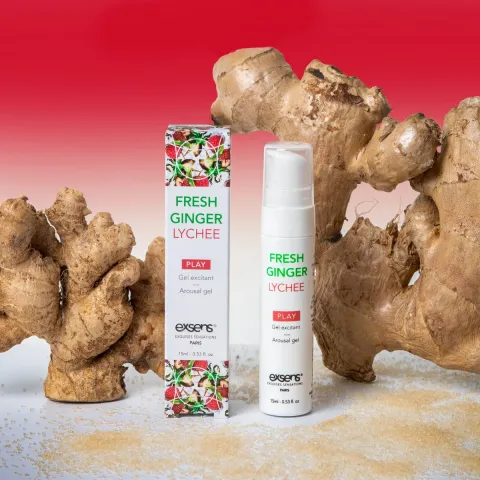 Стимулирующий гель EXSENS Kissable Fresh Ginger Litchi 15 мл, подходит для поцелуев, охлаждающий