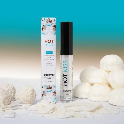 Стимулирующий блеск для губ EXSENS Coconut Hot Kiss 7 мл, согревает и охлаждает