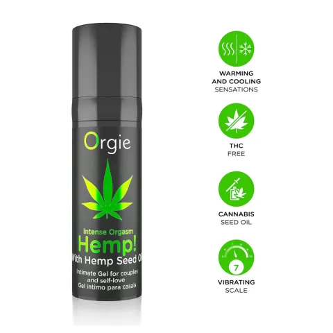 Стимулирующий гель для пар Orgie Hemp! Intense Orgasm, 15 мл, тепло-холод, эффект сильной вибрации