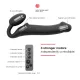 Страпон без ремня с вибрацией Strap-On-Me Vibrating Black L, диаметр 3,7 см, пульт ДУ, регулируемый