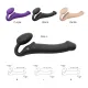 Страпон без ремня с вибрацией Strap-On-Me Vibrating Black L, диаметр 3,7 см, пульт ДУ, регулируемый