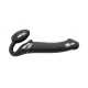 Страпон без ремня с вибрацией Strap-On-Me Vibrating Black M, диаметр 3,8 см, пульт ДУ, регулируемый