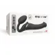 Страпон без ремня с вибрацией Strap-On-Me Vibrating Black M, диаметр 3,8 см, пульт ДУ, регулируемый