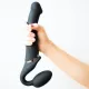 Страпон без ремня с вибрацией Strap-On-Me Vibrating Black M, диаметр 3,8 см, пульт ДУ, регулируемый