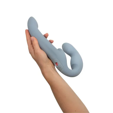 Страпон без ремня с вибрацией Fun Factory SHARE VIBE PRO cool grey, регулируемый