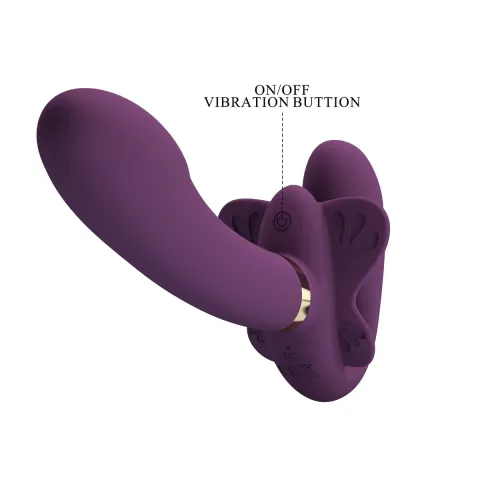 Безремінний страпон з вібрацією - Pretty Love Valerie Purple