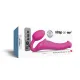 Страпон без ремня с вибрацией Strap-On-Me Vibrating Fuchsia M, диаметр 3,8 см, пульт дистанционного управления, регулируемый
