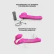 Страпон без ремней с вибрацией Strap-On-Me Vibrating Fuchsia XL, диам. 4,7 см, пульт ДУ, регулируемый