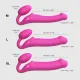 Страпон без ремней с вибрацией Strap-On-Me Vibrating Fuchsia XL, диам. 4,7 см, пульт ДУ, регулируемый
