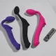 Страпон без ремней с вибрацией Strap-On-Me Vibrating Fuchsia XL, диам. 4,7 см, пульт ДУ, регулируемый