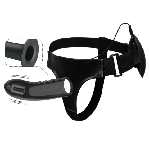 Страпон - Pretty Love Marvin Vibrating StrapOn Harness Black, 16.2 см