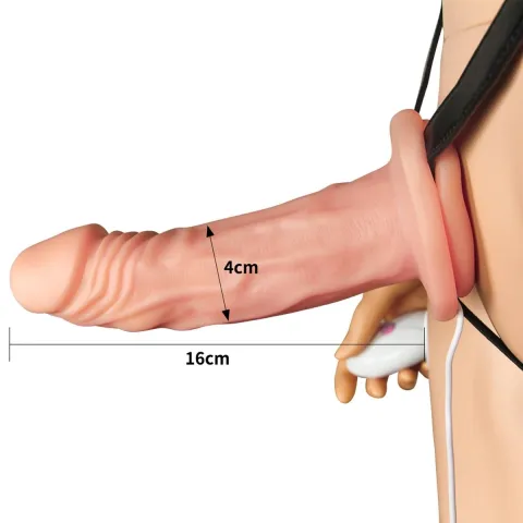 Страпон - Vibrating Unisex Hollow Strap On 6.5