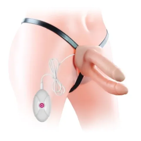 Страпон для подвійного проникнення - Vibrating Unisex Hollow Double Penetration 6