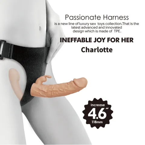 Двосторонній страпон - Ultra Passionate Harness Charlotte 5.5