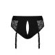 Кружевные трусы для страпона с подвязками для чулков Strap-On-Me DIVA HARNESS — S