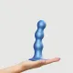 Насадка для страпона Strap-On-Me Dildo Plug Balls, синий металлик, размер L