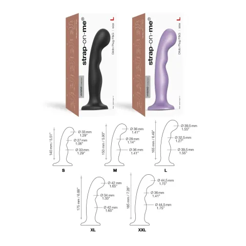 Насадка-фаллоимитатор Strap-On-Me P&G Lilas Metallic XXL