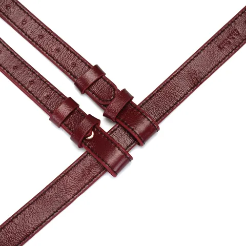 Кожаные трусики для страпона Liebe Seele Wine Red Strap on Harness, универсальный размер