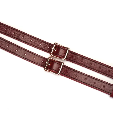 Кожаные трусики для страпона Liebe Seele Wine Red Strap on Harness, универсальный размер