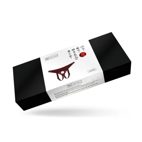 Кожаные трусики для страпона Liebe Seele Wine Red Strap on Harness, универсальный размер