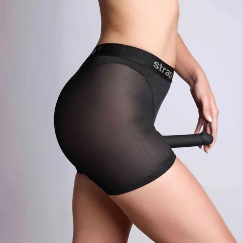 Шорти з фіксацією дилдо Strap-On-Me Harness Lingerie Halo – XL – Black, велосипедки