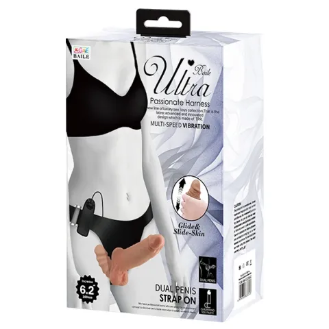 Страпон - Ultra Vibrating Dual Penis Strap On 6.2