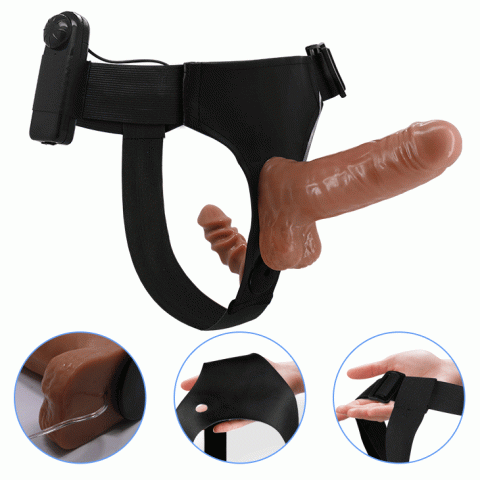 Страпон - Ultra Vibrating Dual Penis Strap On 6.2