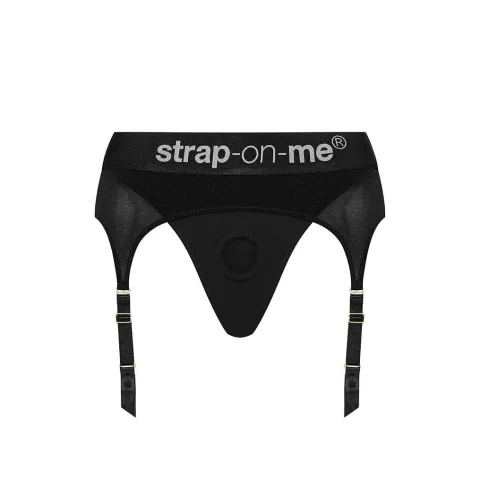 Труси для страпона з підв’язками для панчіх Strap-On-Me REBEL HARNESS - S
