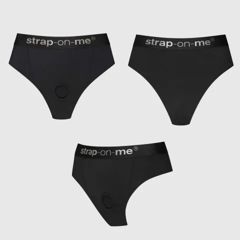 Трусики-бразилиана с фиксацией фаллоимитатора Strap-On-Me Harness Lingerie Idole – XL – Black, высокие