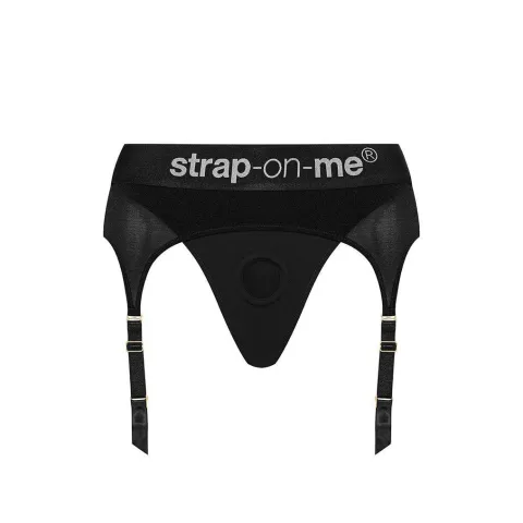 Трусики для страпона з підв’язками для панчіх Strap-On-Me REBEL HARNESS - XS