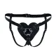 Трусики «Сердце» для страпона из натуральной кожи Feral Feelings — Hearts Strap-on Belt Black